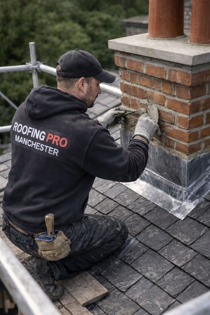 roofing pro fixing a chimney