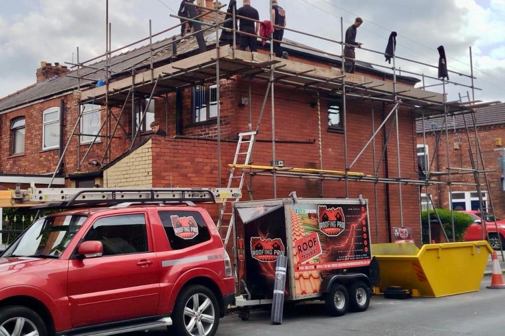 roofing pro installing a new roof in cheshire