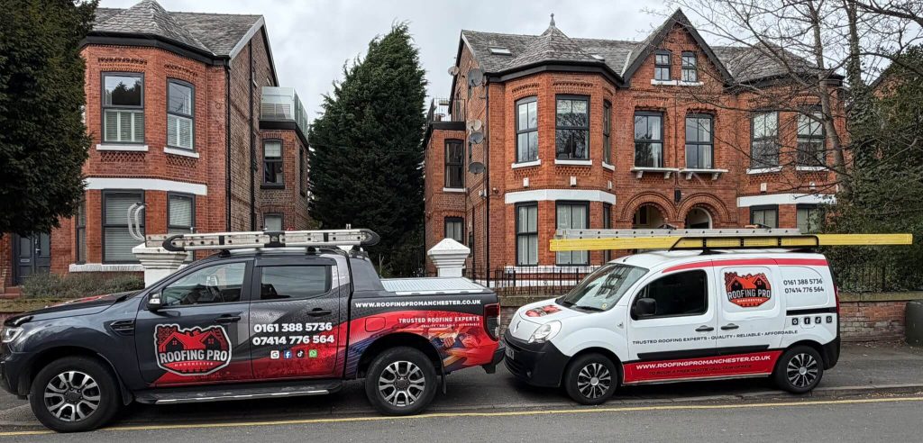 branded roofing pro vehicles